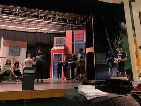 Mama Mia! rehearsal; photo credit: Ms. Shue